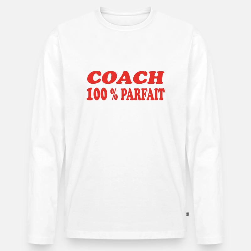 PERFEKTER COACH - Männer Premium Bio Langarmshirt - Weiß