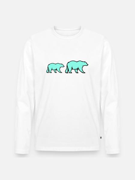 Eisbären - Männer Premium Bio Langarmshirt - Weiß