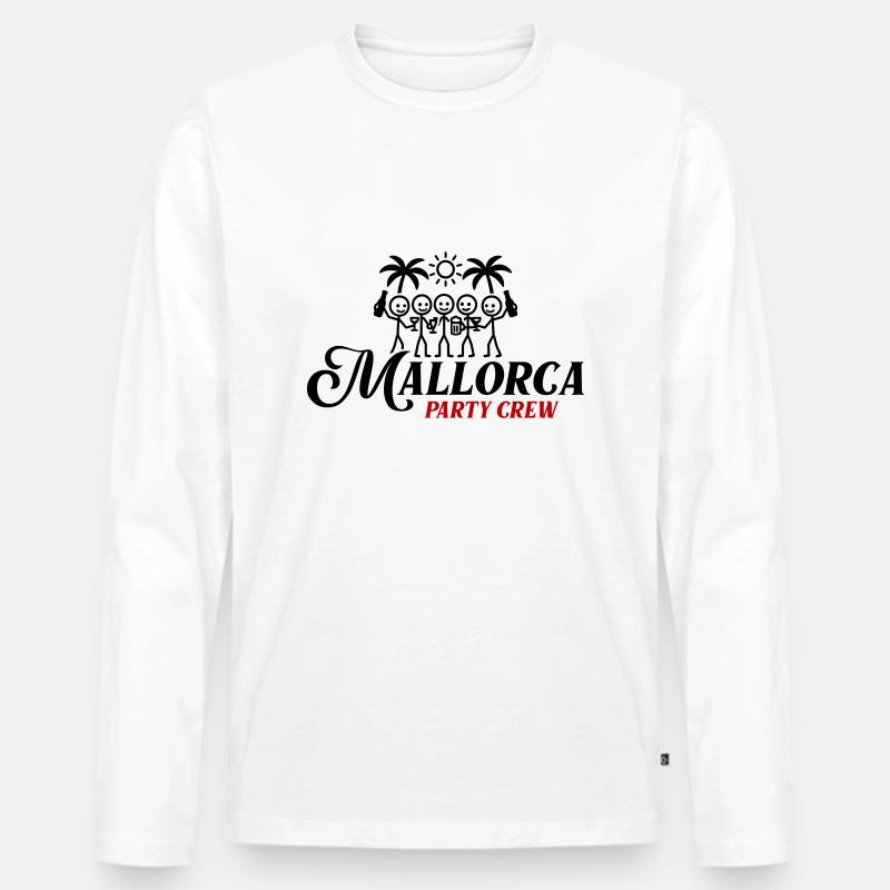Mallorca Party Crew - Männer Premium Bio Langarmshirt - Weiß