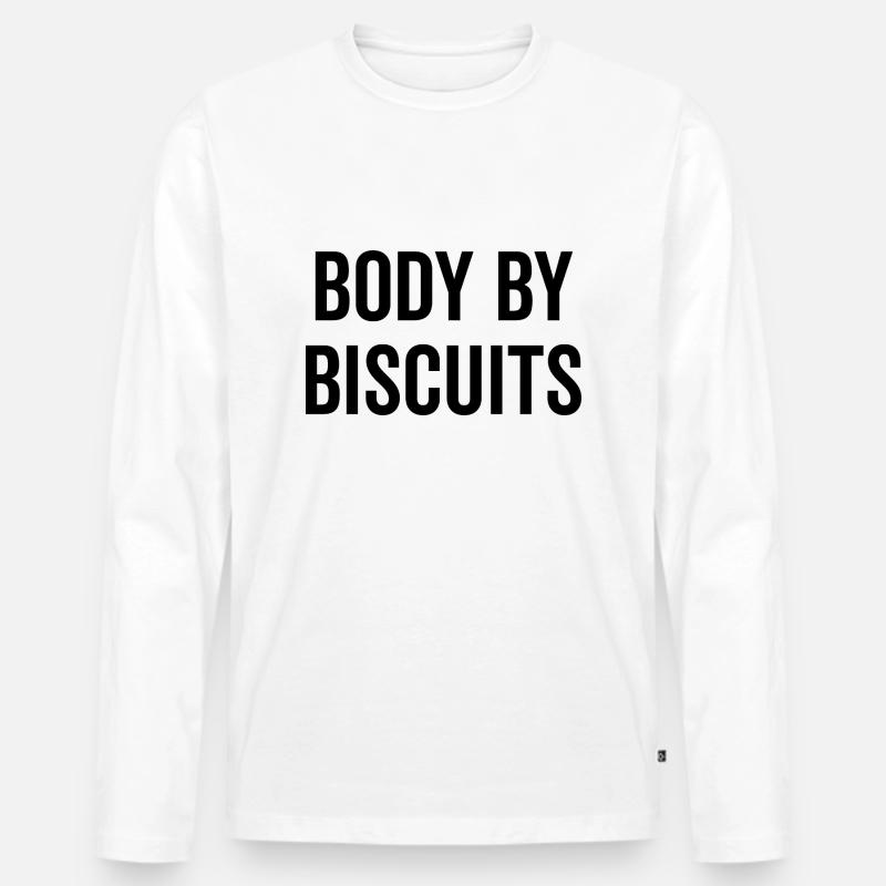 Körper von Biscuits - Männer Premium Bio Langarmshirt - Weiß