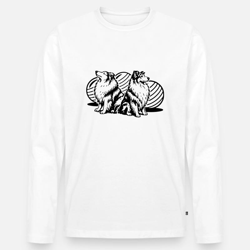 Treibball (einfärbbar) - Männer Premium Bio Langarmshirt - Weiß