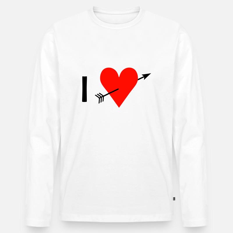 I ♥ / I love - Männer Premium Bio Langarmshirt - Weiß