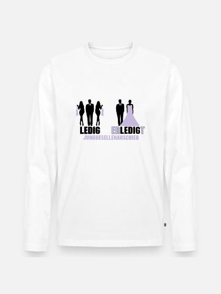 Ledig Erledigt - Männer Premium Bio Langarmshirt - Weiß