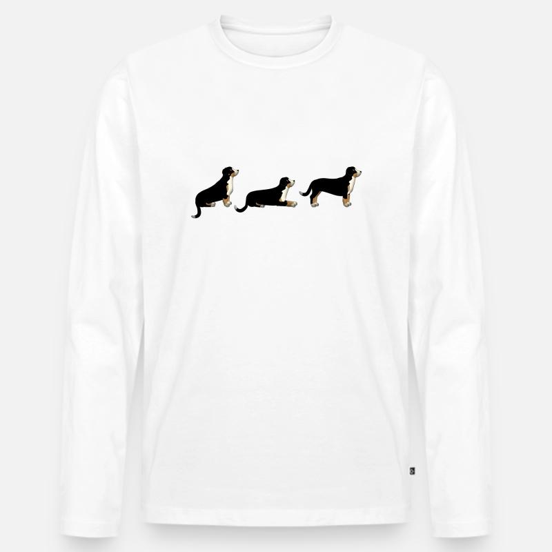 Sitz Platz Steh Entlebuch - Männer Premium Bio Langarmshirt - Weiß