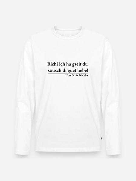 Richi Söusch di hebe - Männer Premium Bio Langarmshirt - Weiß