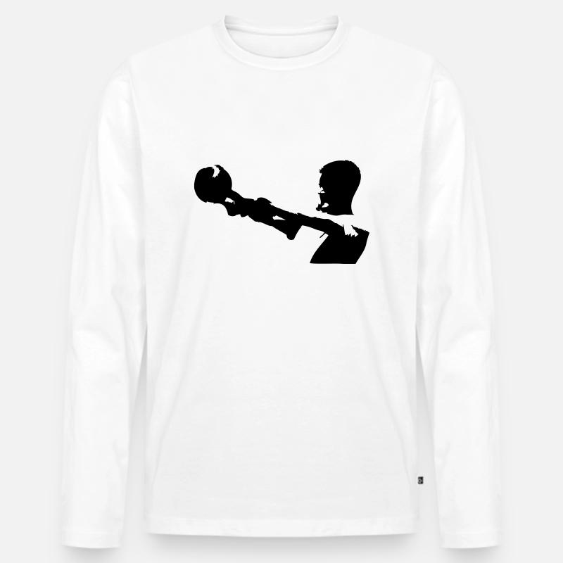 Kugelhantel Action - Männer Premium Bio Langarmshirt - Weiß