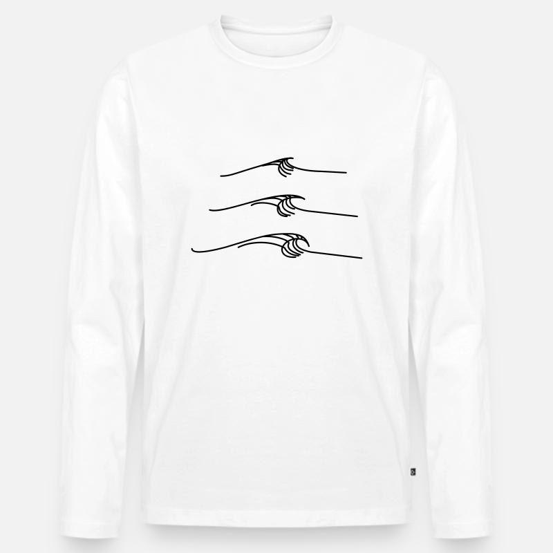 breaking wave - Männer Premium Bio Langarmshirt - Weiß