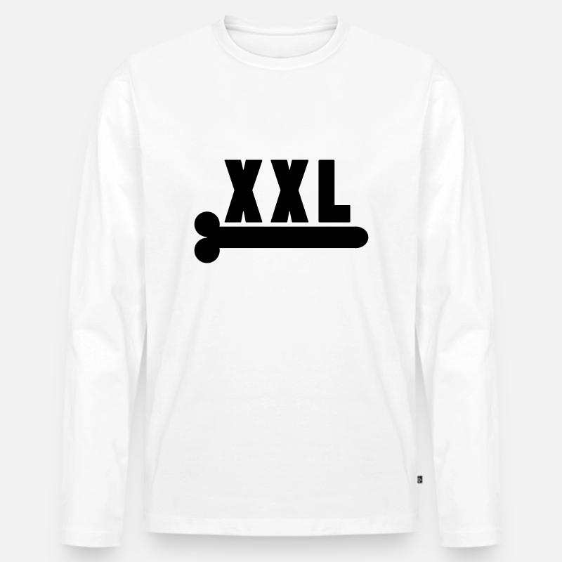 xxl penis - Männer Premium Bio Langarmshirt - Weiß