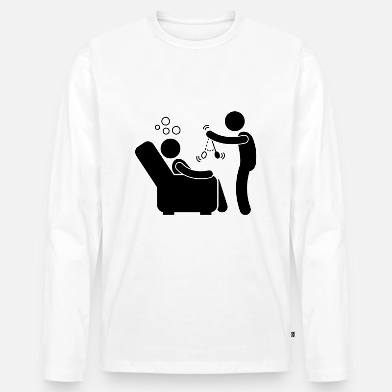 Hypnose - Hypnotisch - Männer Premium Bio Langarmshirt - Weiß