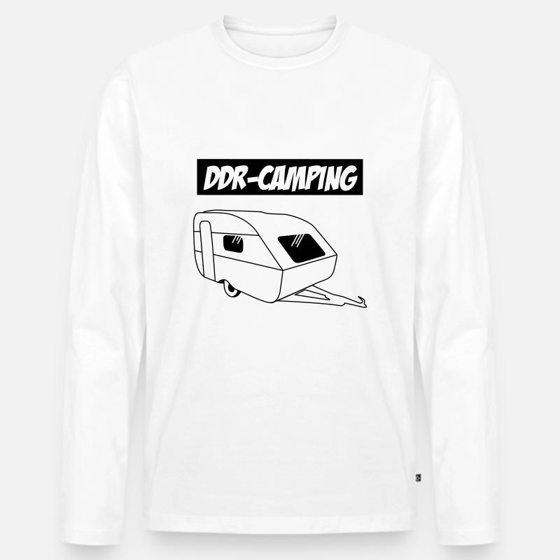 QEK Aero DDR-Camping - Männer Premium Bio Langarmshirt - Weiß