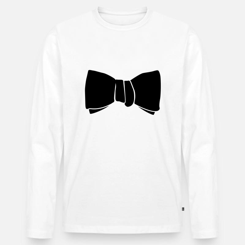 Schlips - Männer Premium Bio Langarmshirt - Weiß