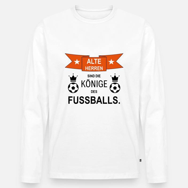 Fußball Alte Herren Geschenkidee - Männer Premium Bio Langarmshirt - Weiß