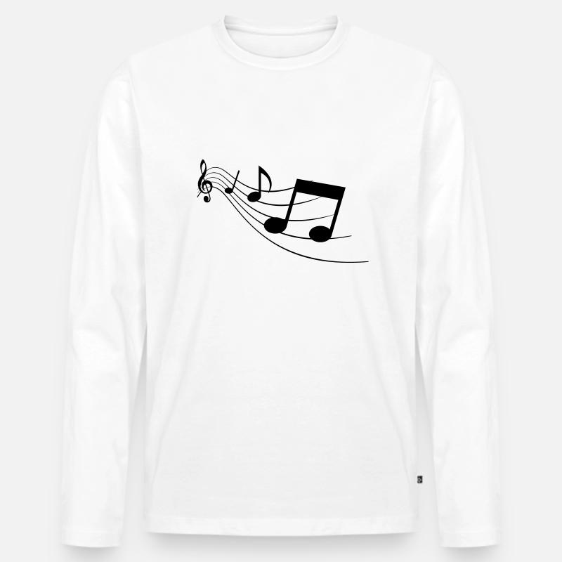 Music Notes - Männer Premium Bio Langarmshirt - Weiß