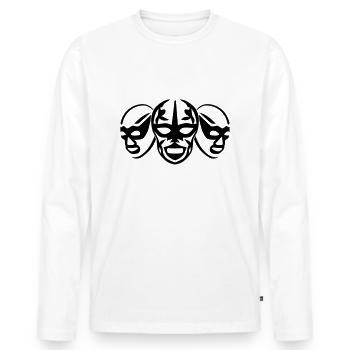 lucha libre masks - T-shirt manches longues Premium bio Homme - blanc - Devant - Nico (187cm)