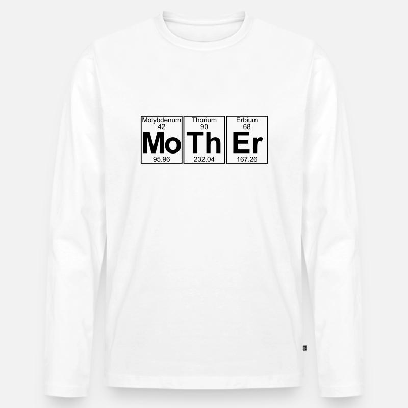 MoTh-Er (mother) - Full - Männer Premium Bio Langarmshirt - Weiß