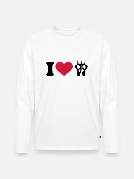 I love Ballet - Men's Premium Organic Long Sleeve Shirt - white