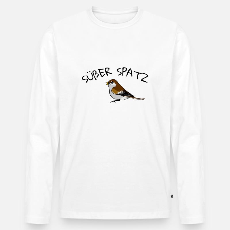 Süßer Spatz - Männer Premium Bio Langarmshirt - Weiß
