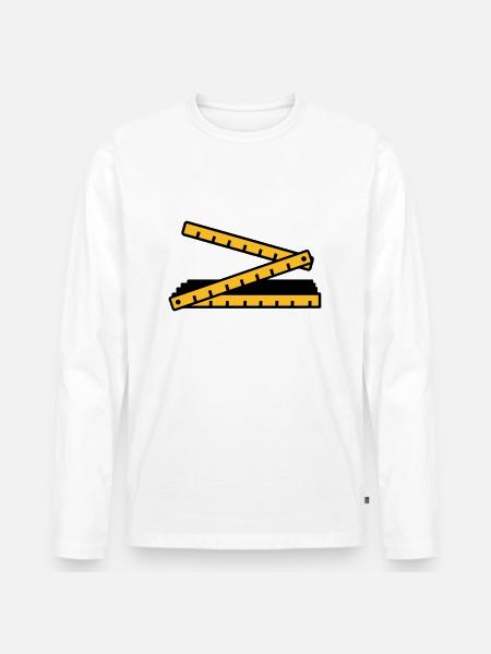 Folding rule - Men's Premium Organic Long Sleeve Shirt - white
