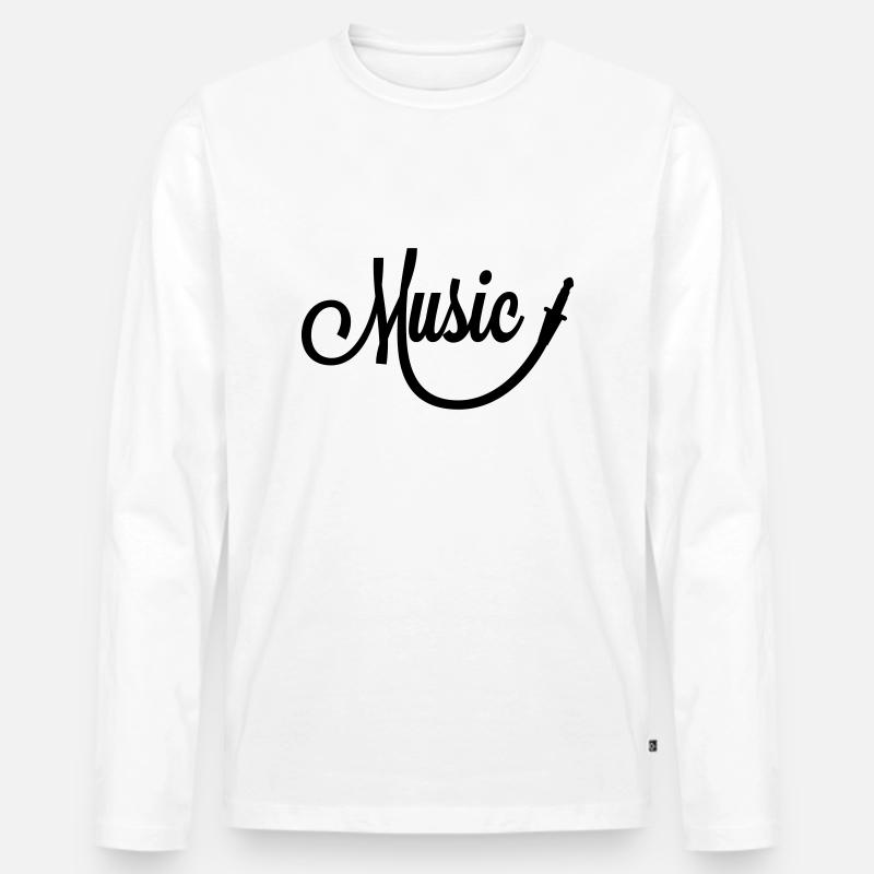 Music Design - Männer Premium Bio Langarmshirt - Weiß