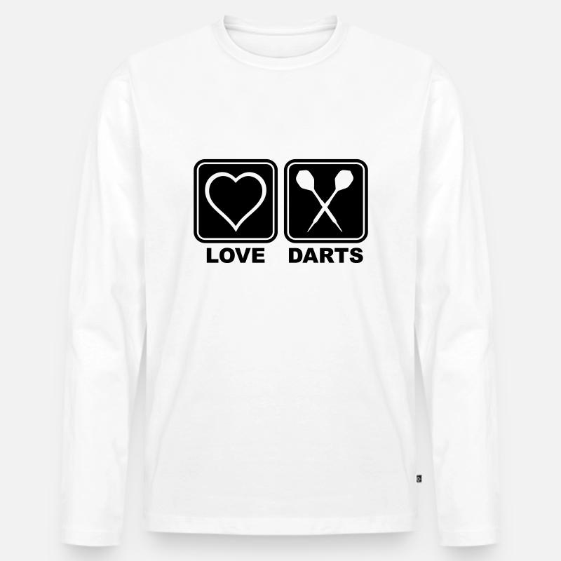 Love Darts - Männer Premium Bio Langarmshirt - Weiß