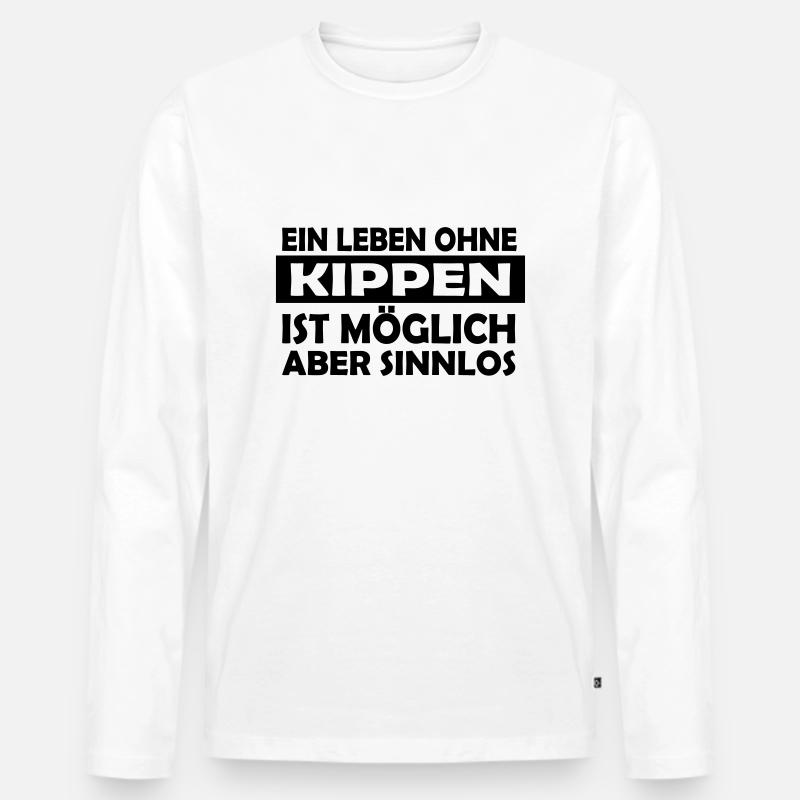 ein leben ohne kippen - Männer Premium Bio Langarmshirt - Weiß