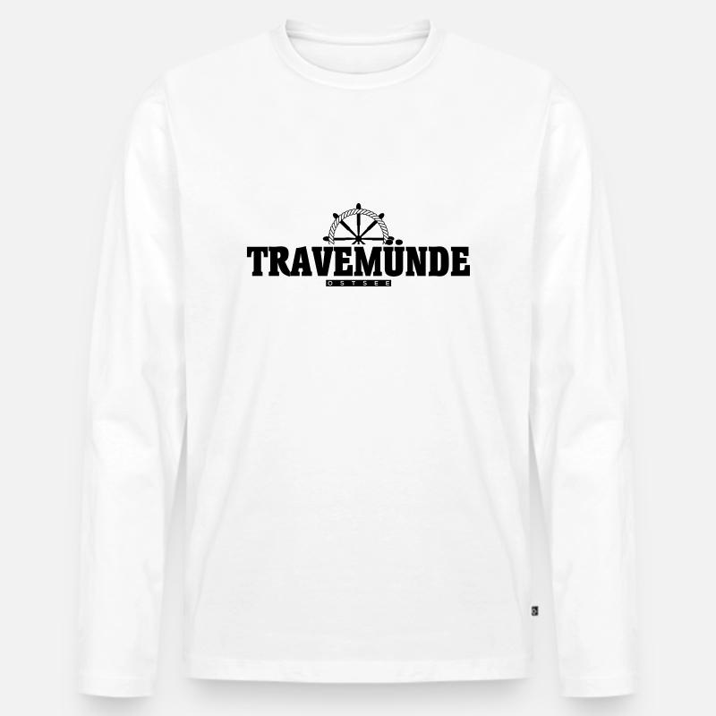 Travemünde - Männer Premium Bio Langarmshirt - Weiß