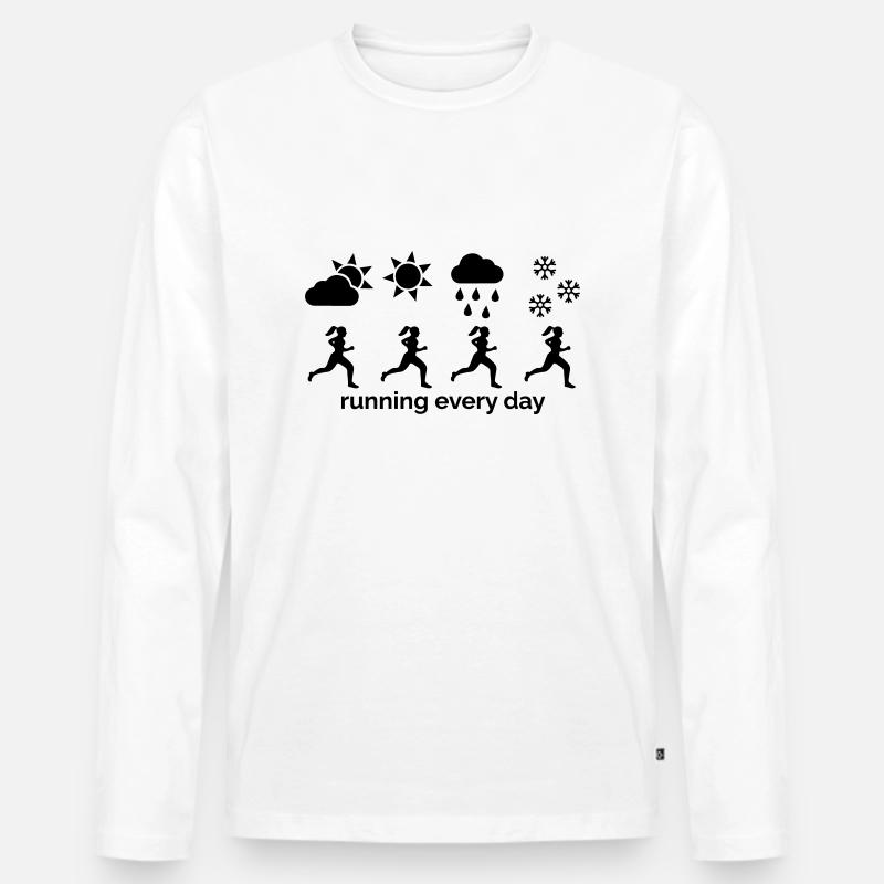 Running every day - Männer Premium Bio Langarmshirt - Weiß