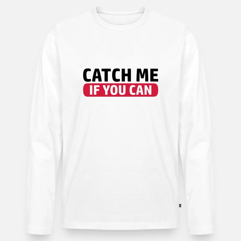 Spiel Catch Me - Männer Premium Bio Langarmshirt - Weiß