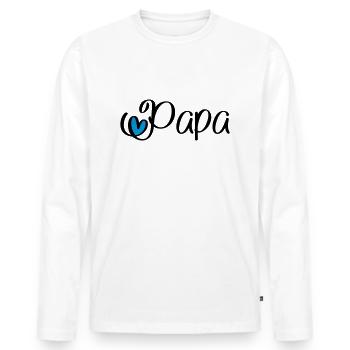Papa - T-shirt manches longues Premium bio Homme - blanc - Devant - Nico (187cm)