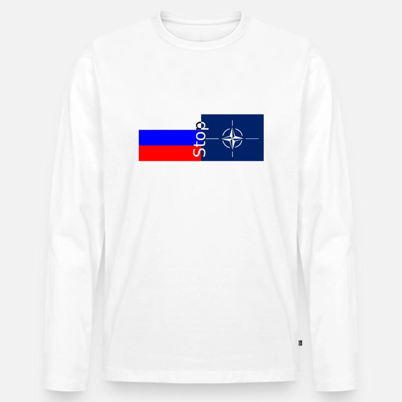 Nato Russland - Männer Premium Bio Langarmshirt - Weiß