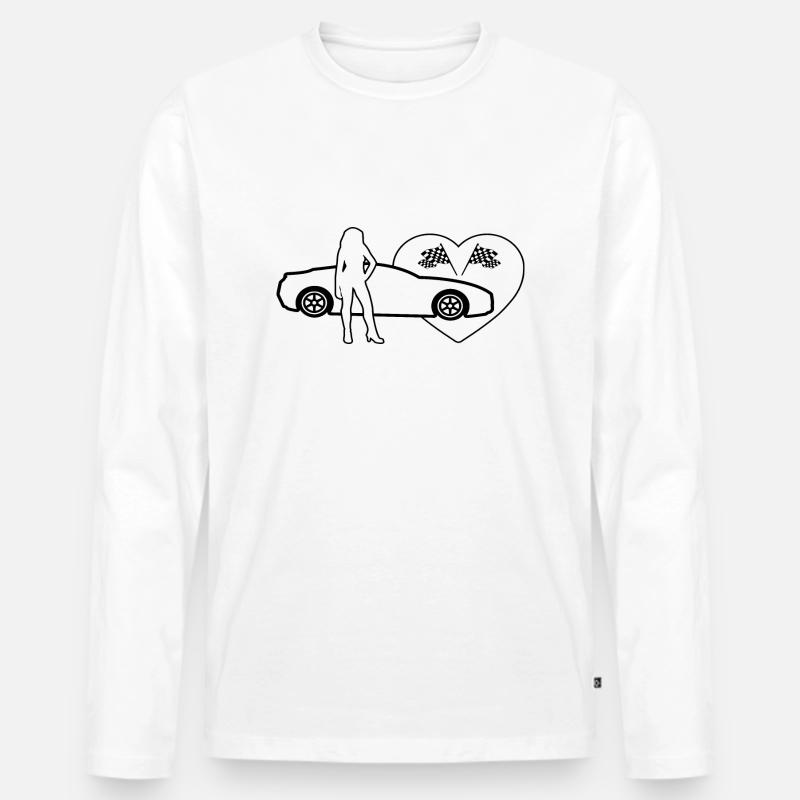Auto - Männer Premium Bio Langarmshirt - Weiß
