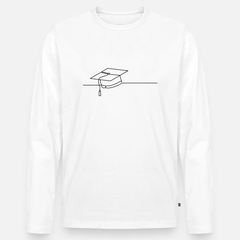 Abschluss - Männer Premium Bio Langarmshirt - Weiß