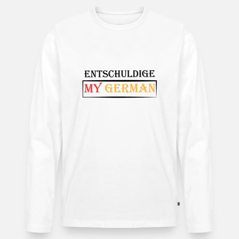 entschuldige my ger - Männer Premium Bio Langarmshirt - Weiß