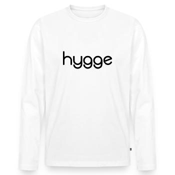 Hygge - Danish tradition - Attitude to life - Nice - Men's Premium Organic Long Sleeve Shirt - white - Front - Nico (187cm)