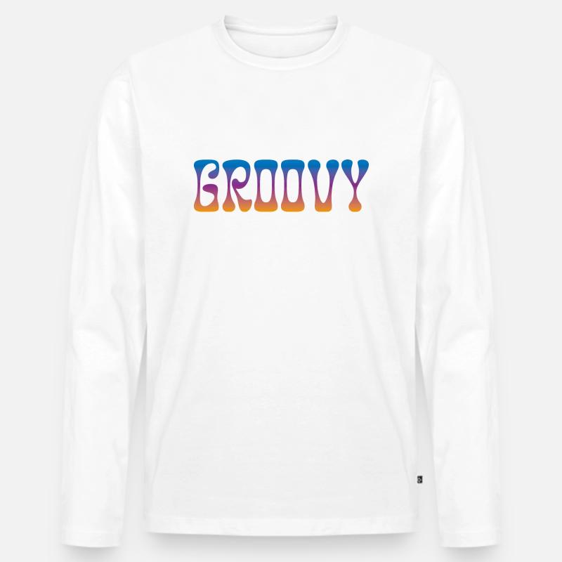 groovy - Männer Premium Bio Langarmshirt - Weiß