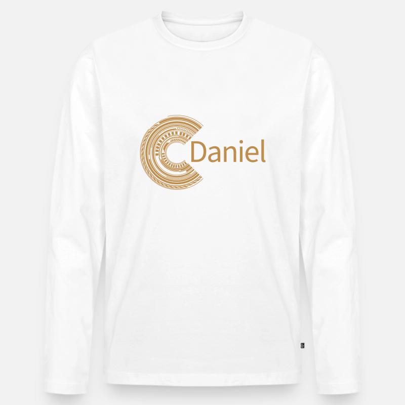 Für Daniel - Männer Premium Bio Langarmshirt - Weiß