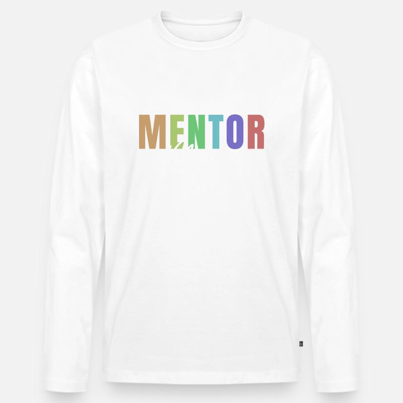 Geld Förderer Mentor - Männer Premium Bio Langarmshirt - Weiß