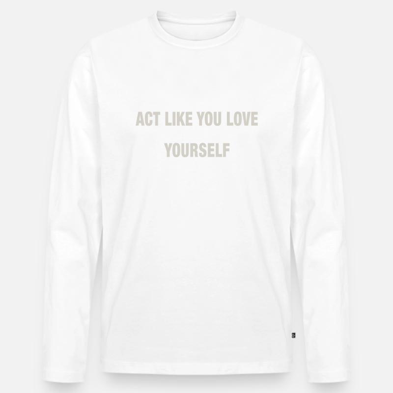 ACT - Männer Premium Bio Langarmshirt - Weiß