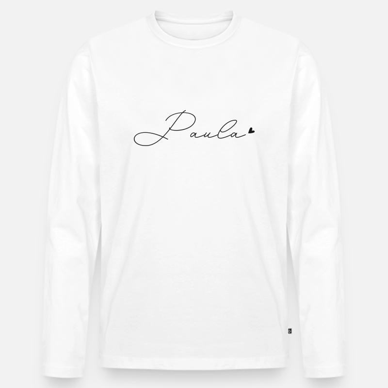 Name Paula - Männer Premium Bio Langarmshirt - Weiß