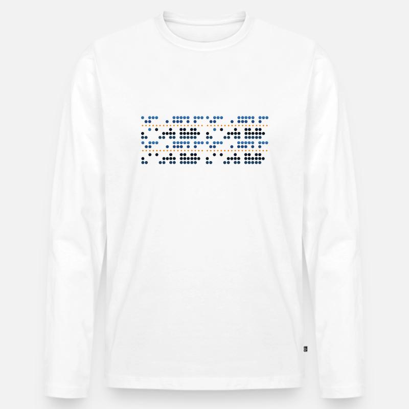 TheCode_Coloured - Männer Premium Bio Langarmshirt - Weiß