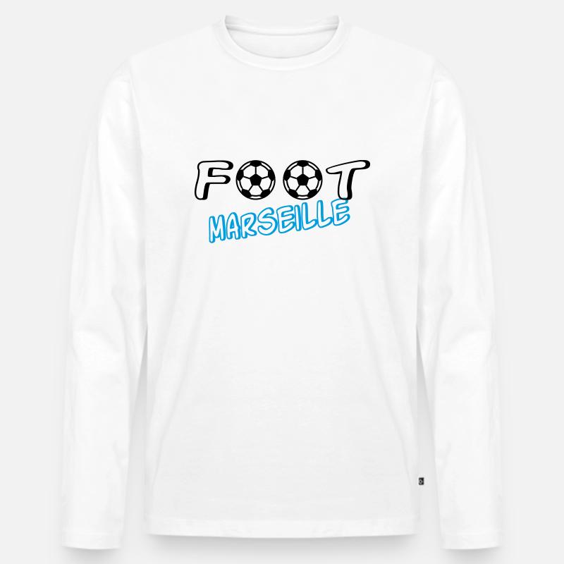 Fuß Marseille - Männer Premium Bio Langarmshirt - Weiß