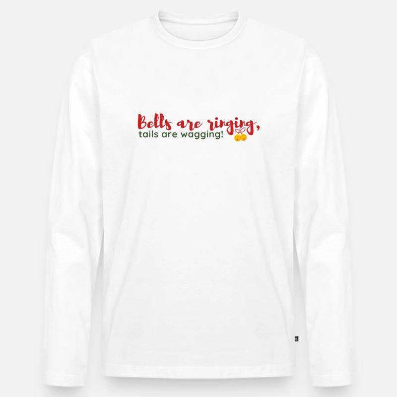 Weihnachtspullover - Hund - Männer Premium Bio Langarmshirt - Weiß