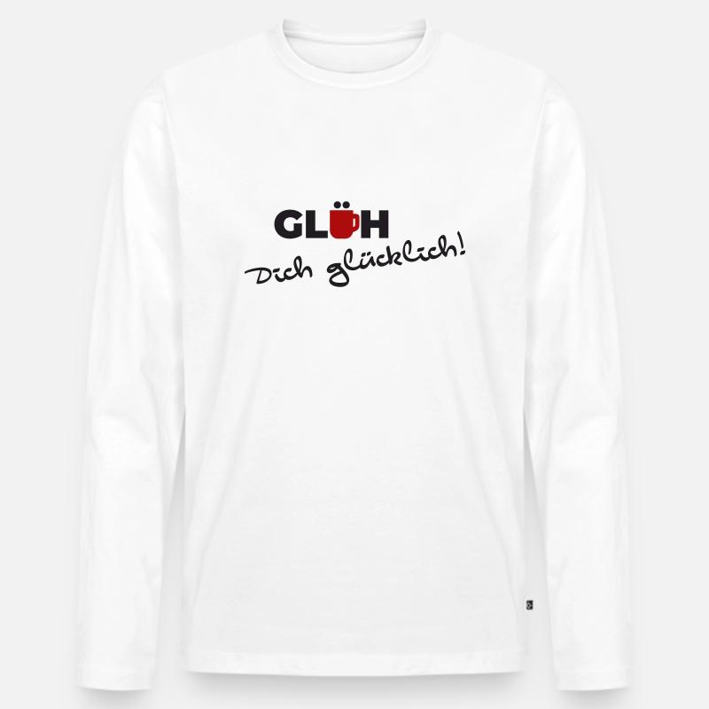 Glühwein - Männer Premium Bio Langarmshirt - Weiß