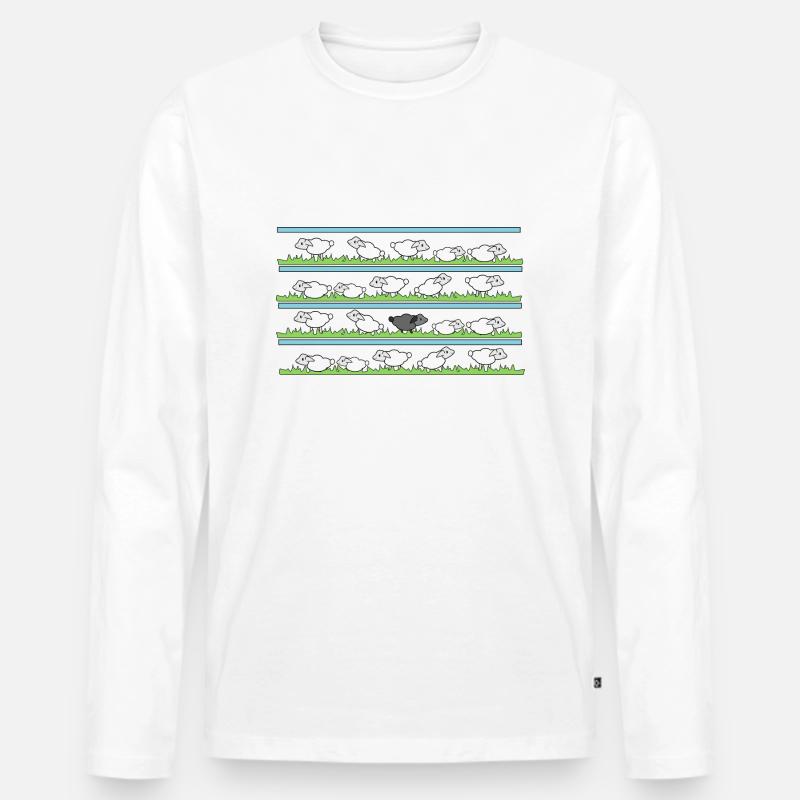 Only sheeps - Männer Premium Bio Langarmshirt - Weiß