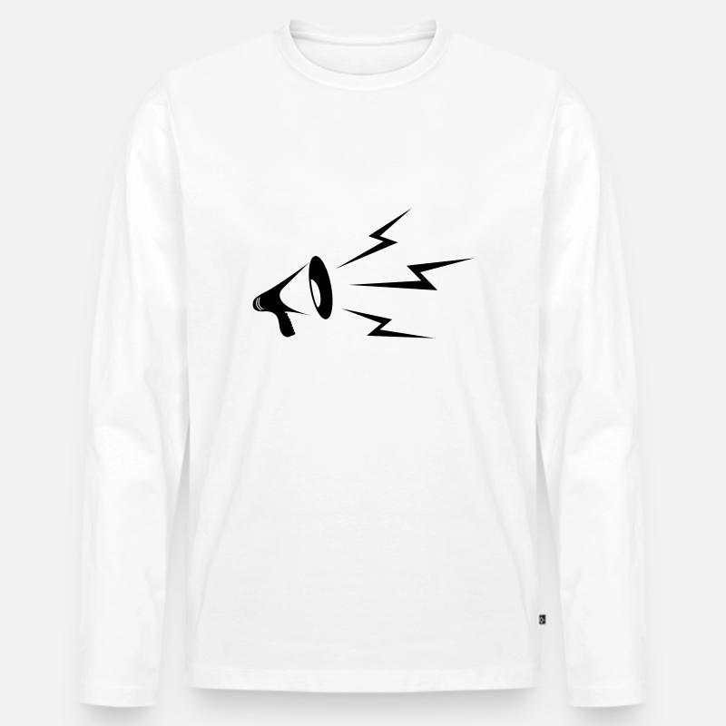 Megafon - Männer Premium Bio Langarmshirt - Weiß