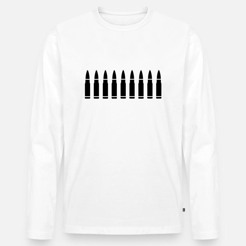PATRONEN - Männer Premium Bio Langarmshirt - Weiß