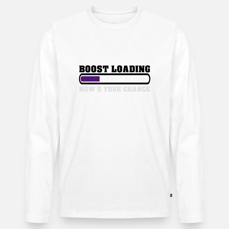 Boost Loading Nows Your Chance - Männer Premium Bio Langarmshirt - Weiß