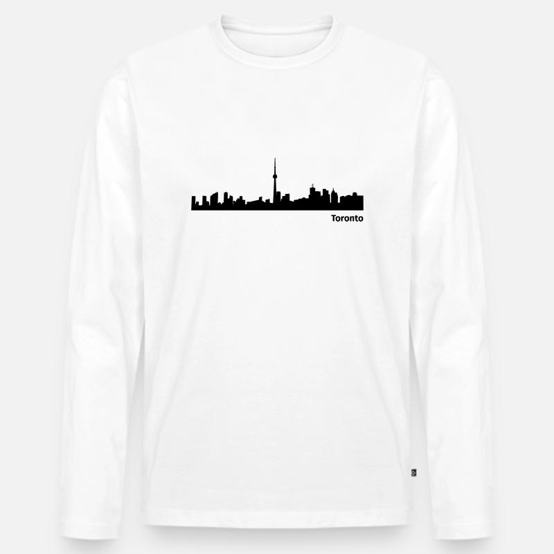 Toronto - Männer Premium Bio Langarmshirt - Weiß