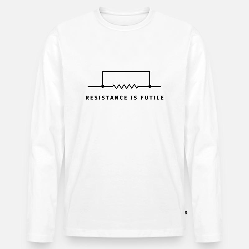 Resistance is futile - Männer Premium Bio Langarmshirt - Weiß
