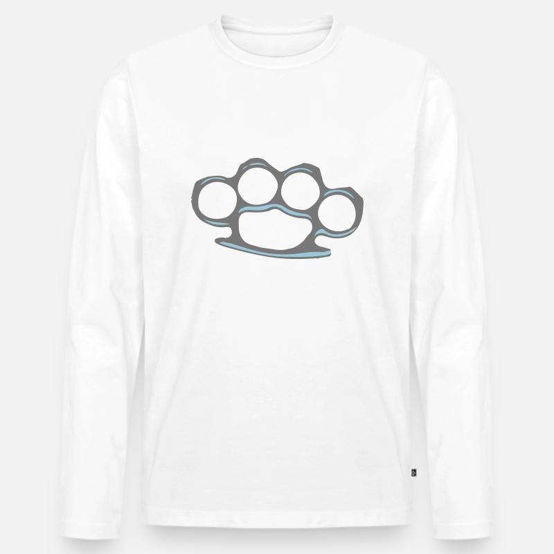 knuckle duster - Männer Premium Bio Langarmshirt - Weiß